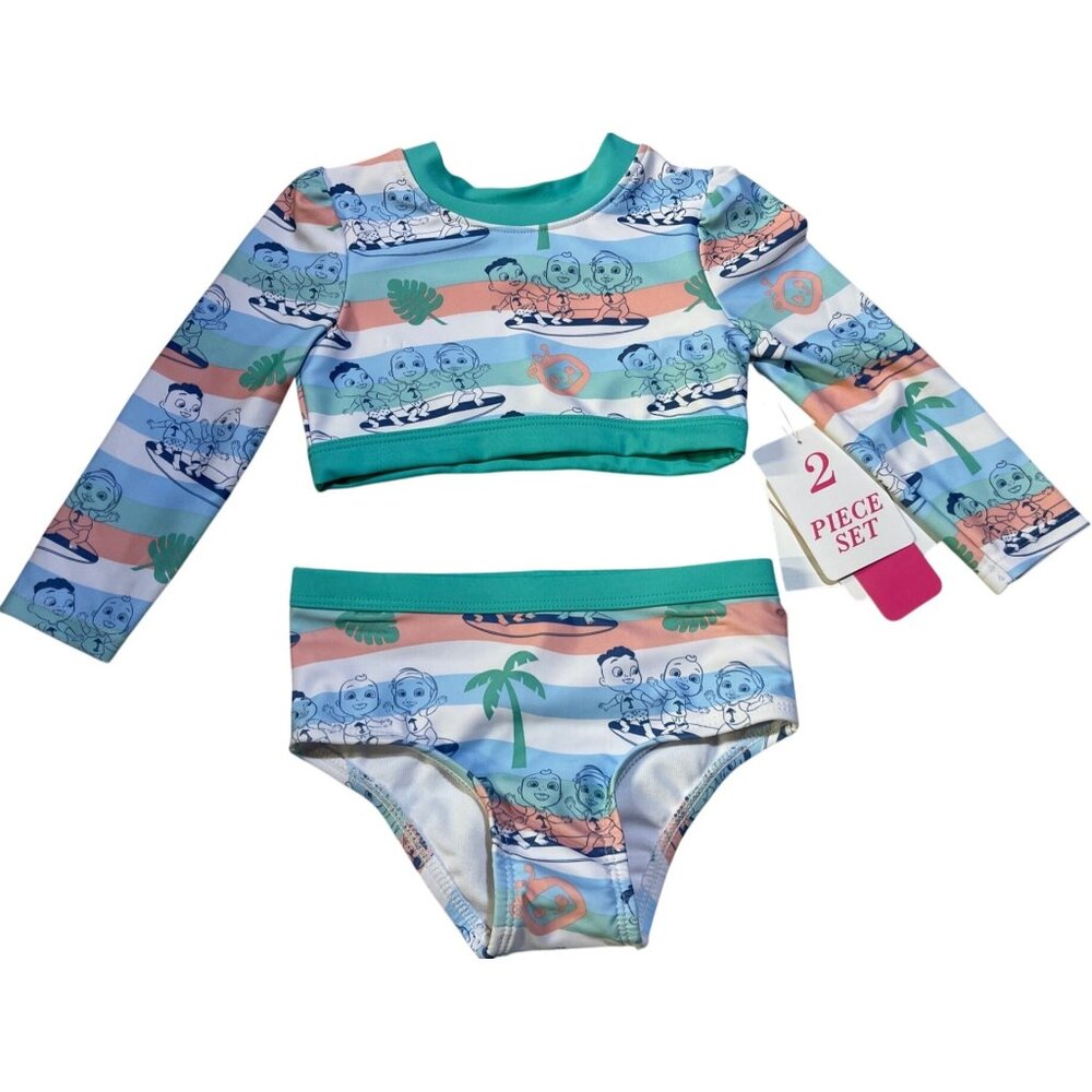 CoComelon Toddler Size 12M  2-Piece Swim Set UPE 50+ Eco-Friendly